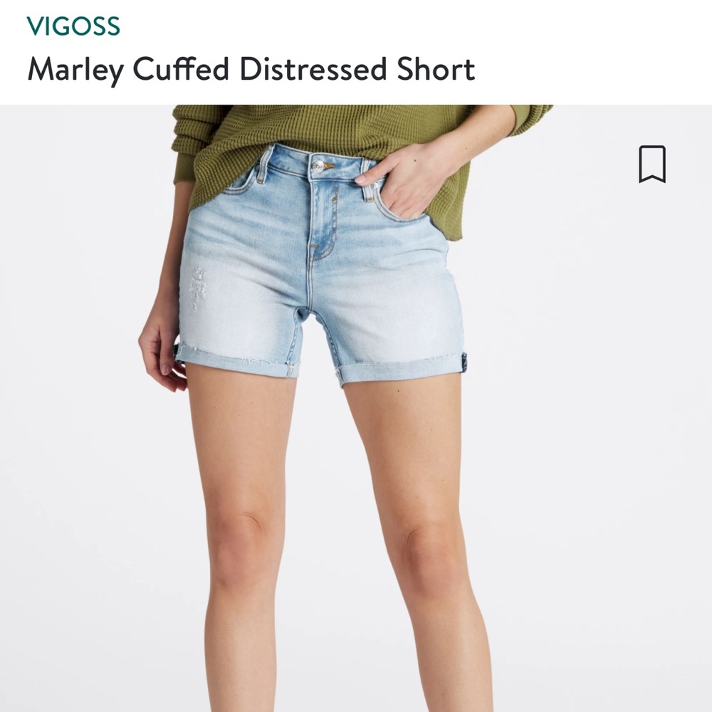 Vigoss Marley Cuffed Distressed Denim Shorts